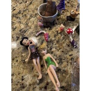 Fairy Garden Miniature Lot Figures Accessories Faerie Nest Mushroom Owl Bunny